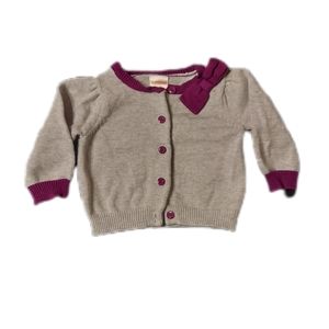 0 to 3 M Grey Purple Cardigan Sweater Gymboree Brand